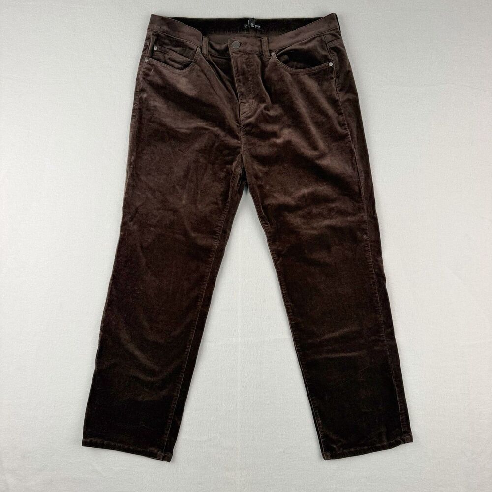 Eileen Fisher Womens Large Brown Corduroy Pants Organic Minimalist Stretch